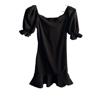 Polly Black Puff Sleeve Mini Dress size 0